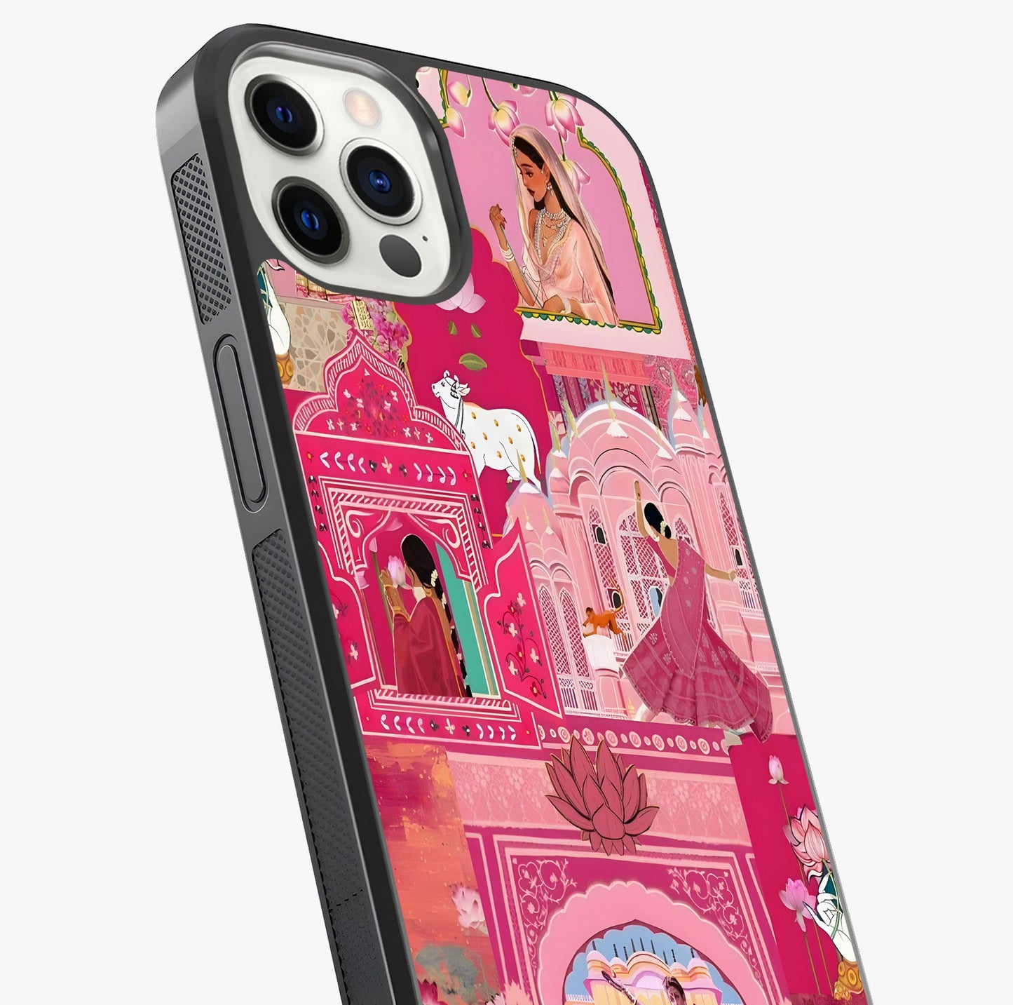 Pink Palace Muse Glass Case captured at a warm angle highlighting gloss, texture and premium glass finish.
