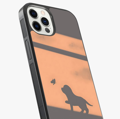 Puppy Shadow Art Glass Case captured at a warm angle highlighting gloss, texture and premium glass finish.