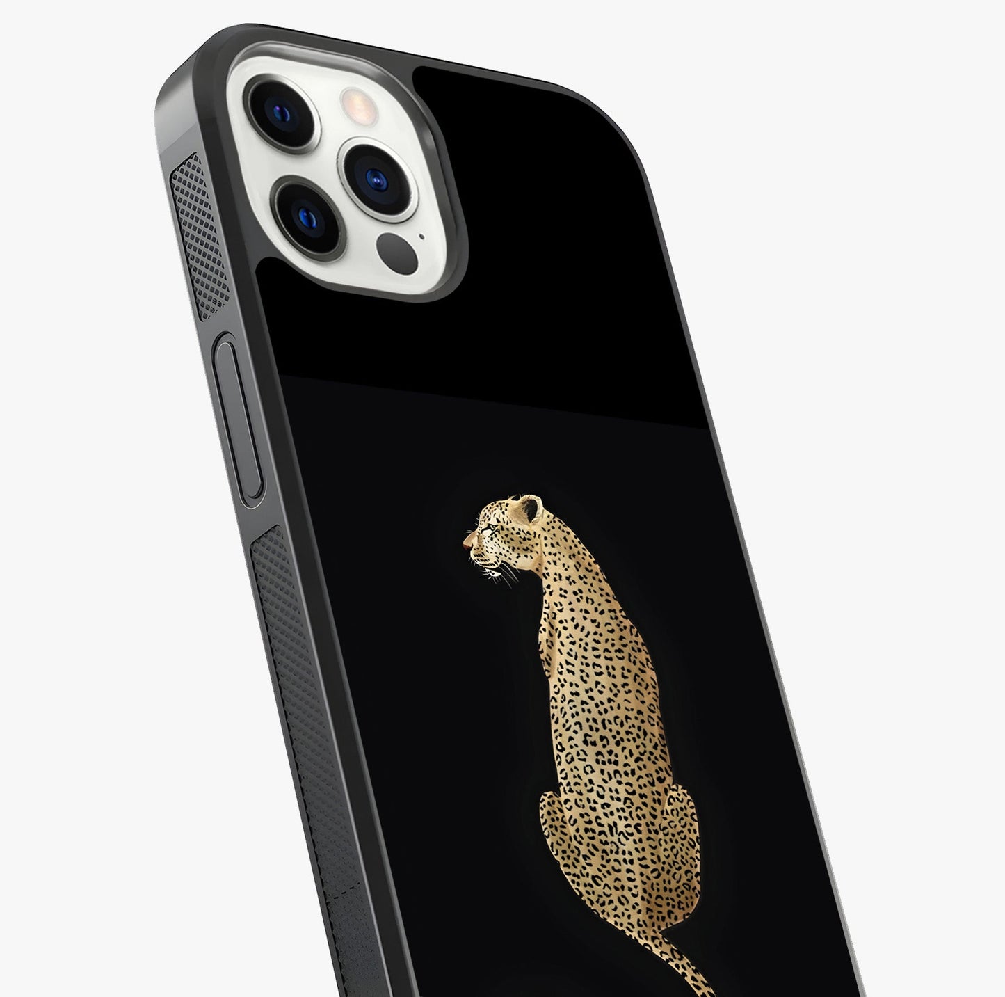 Regal Leopard Glass Case captured at a warm angle highlighting gloss, texture and premium glass finish.