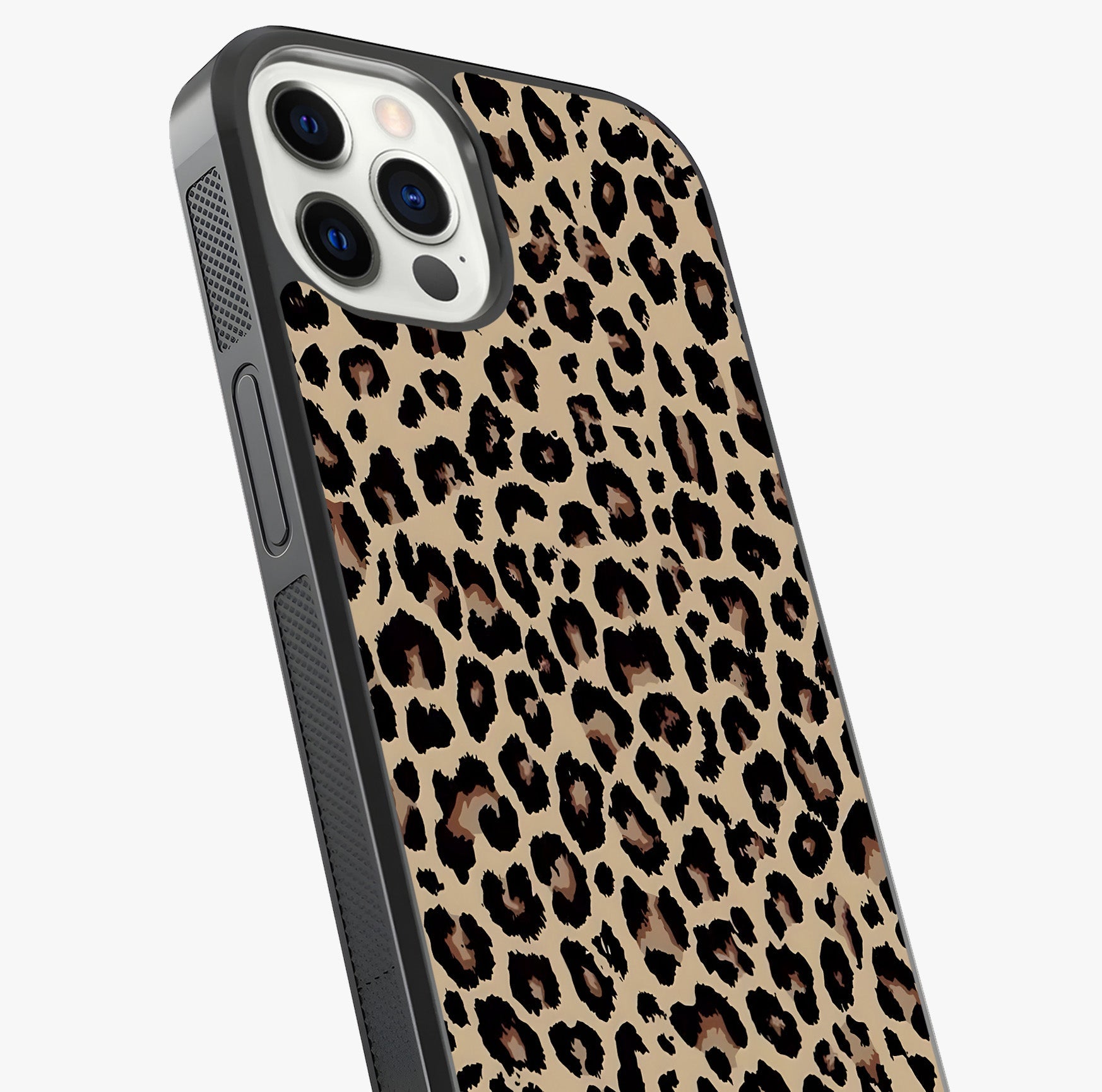 Savage Chic Pattern Glass Case captured at a warm angle highlighting gloss, texture and premium glass finish.