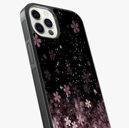 Small Starry Flowers Glass Case captured at a warm angle highlighting gloss, texture and premium glass finish.