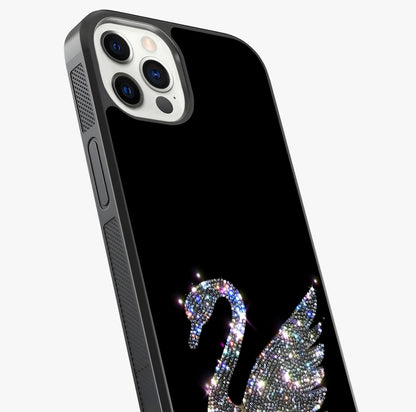 Starlit Swan Grace Glass Case captured at a warm angle highlighting gloss, texture and premium glass finish.