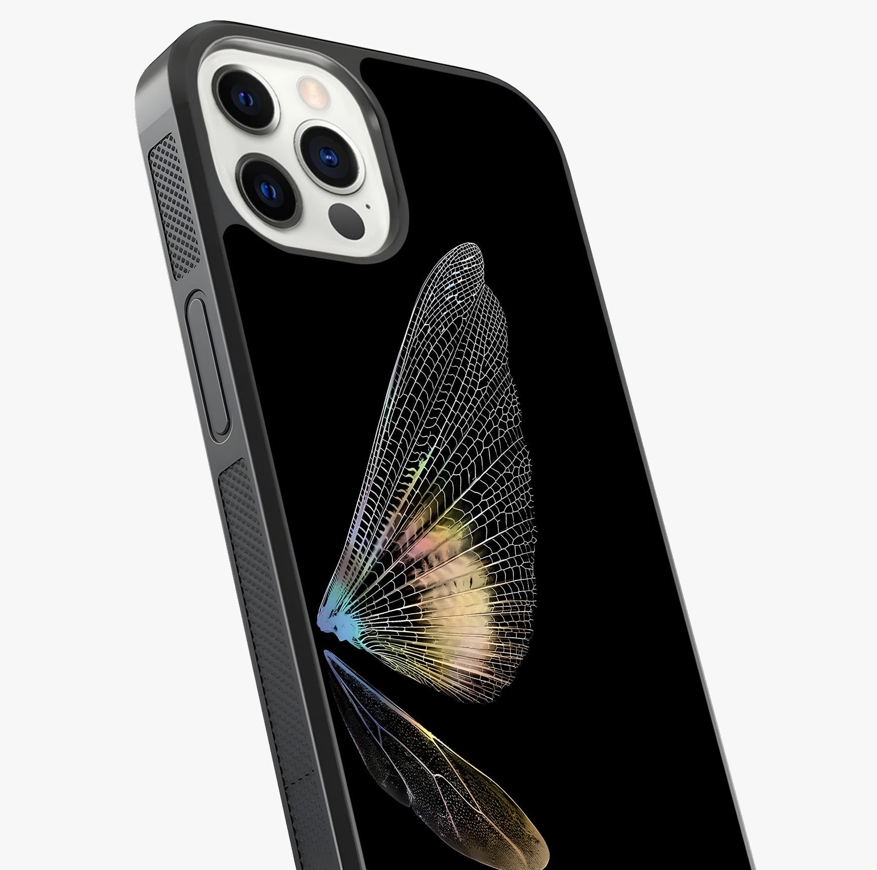 Whispers Of Wings Glass Case captured at a warm angle highlighting gloss, texture and premium glass finish.