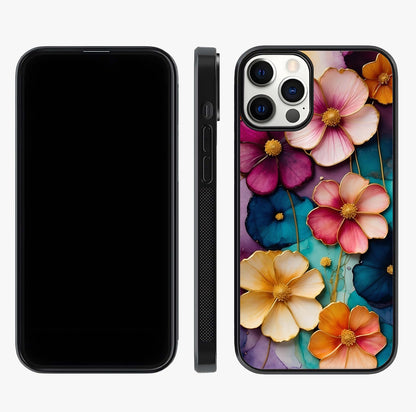 Artlyn Grace Flower Pattern Glass Case displayed upright for full design visibility and premium finish.