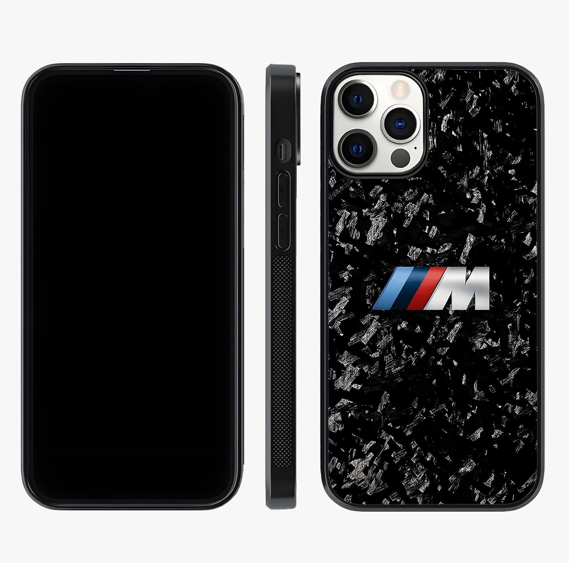 Carbon Speed Mark Glass Case displayed upright for full design visibility and premium finish.