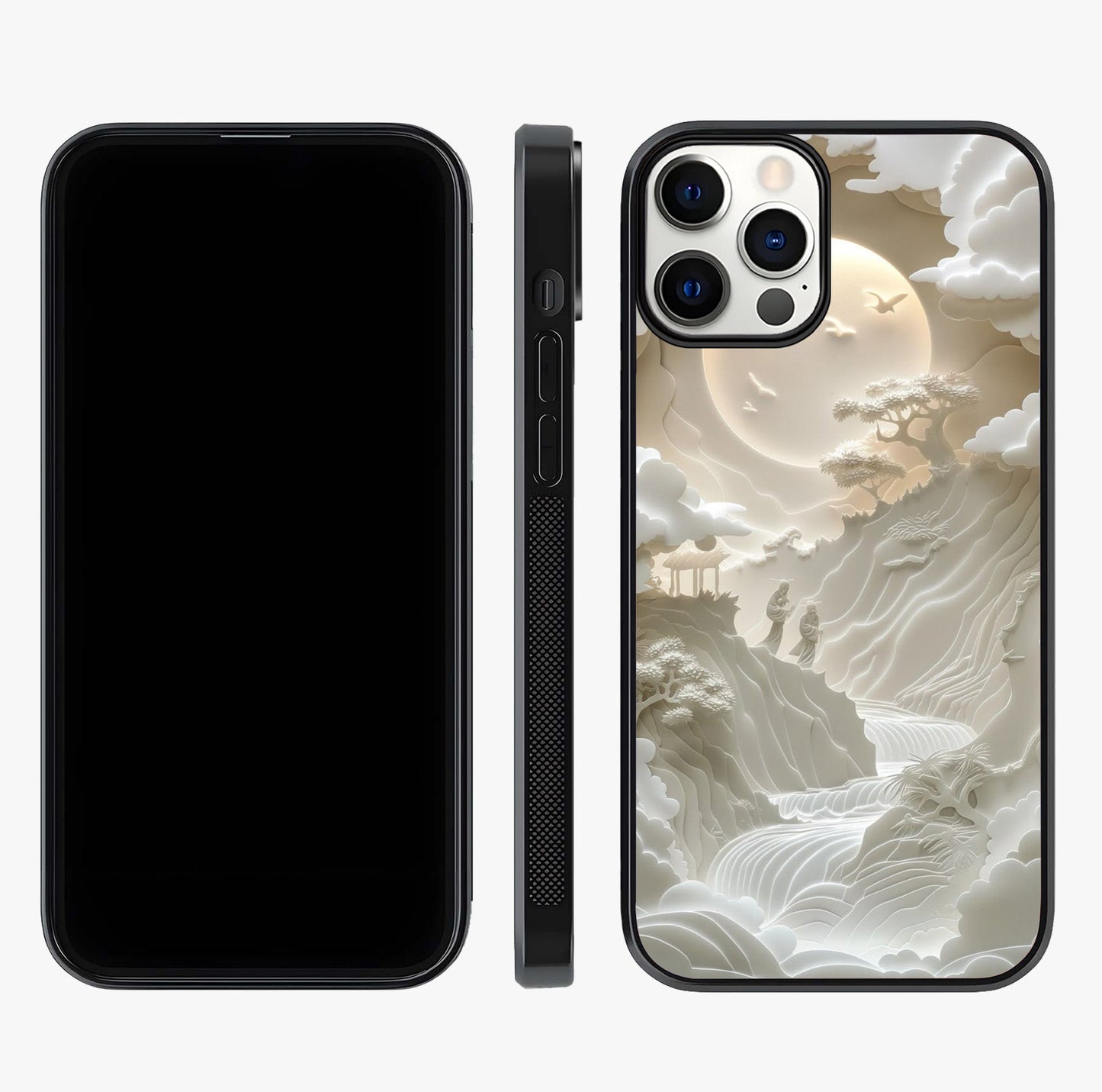 Celestial Origami Glass Case displayed upright for full design visibility and premium finish.