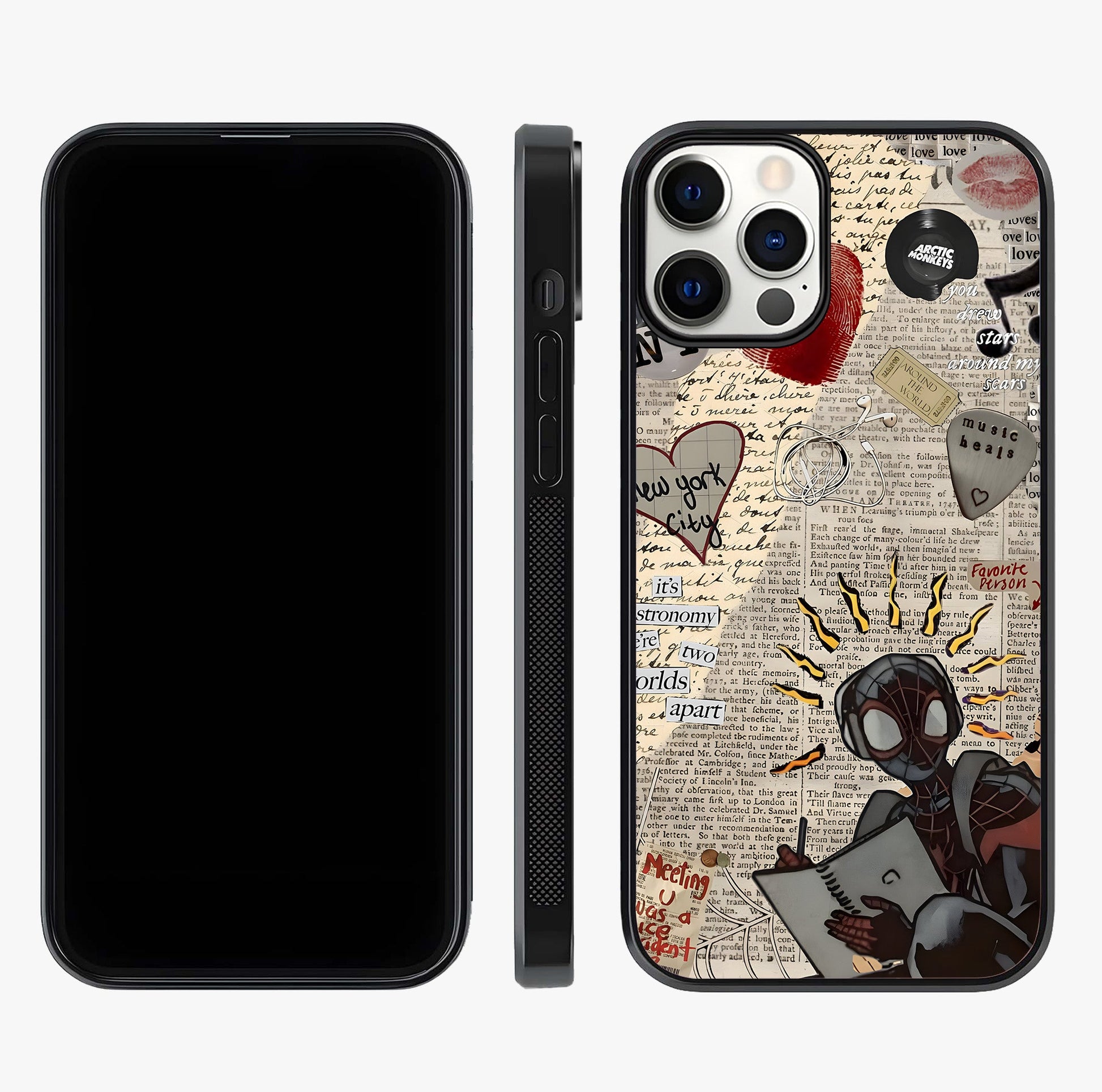 City Dream Sketch Glass Case displayed upright for full design visibility and premium finish.