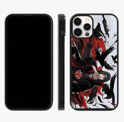 Crimson Crow Illusion Glass Case displayed upright for full design visibility and premium finish.