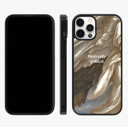 Divine Winged Grace Glass Case displayed upright for full design visibility and premium finish.