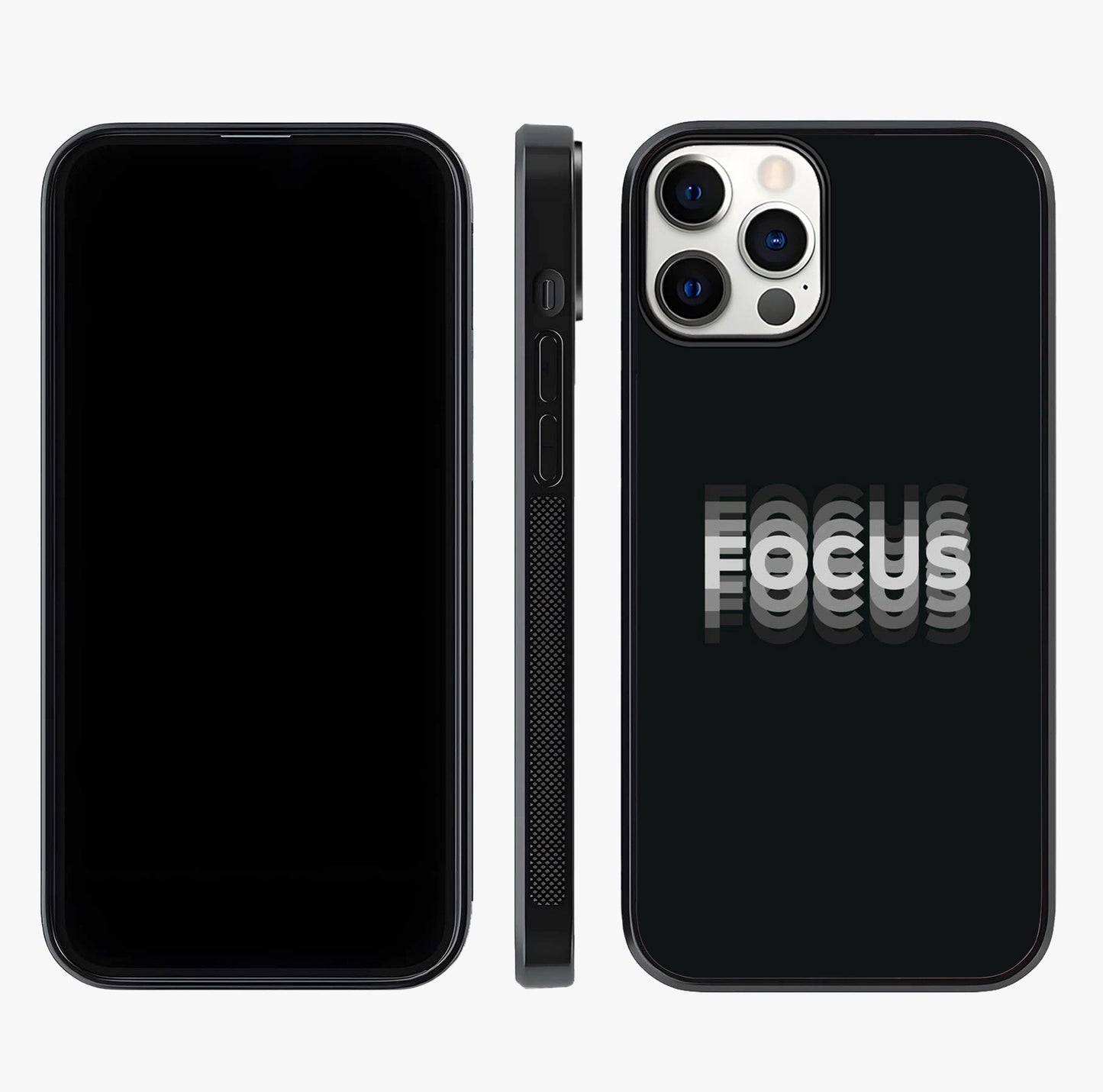 Focus Mode On Glass Case displayed upright for full design visibility and premium finish.