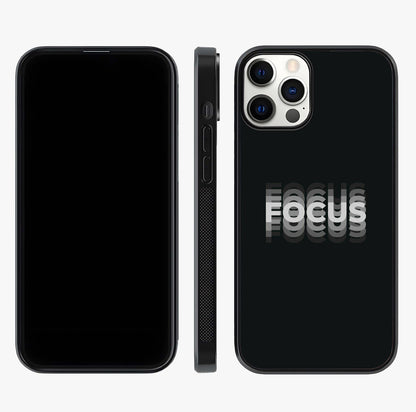 Focus Mode On Glass Case displayed upright for full design visibility and premium finish.