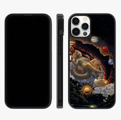 Galactic Divine God Glass Case displayed upright for full design visibility and premium finish.