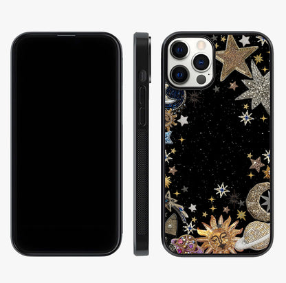 Galactic Jewel Stars Glass Case displayed upright for full design visibility and premium finish.