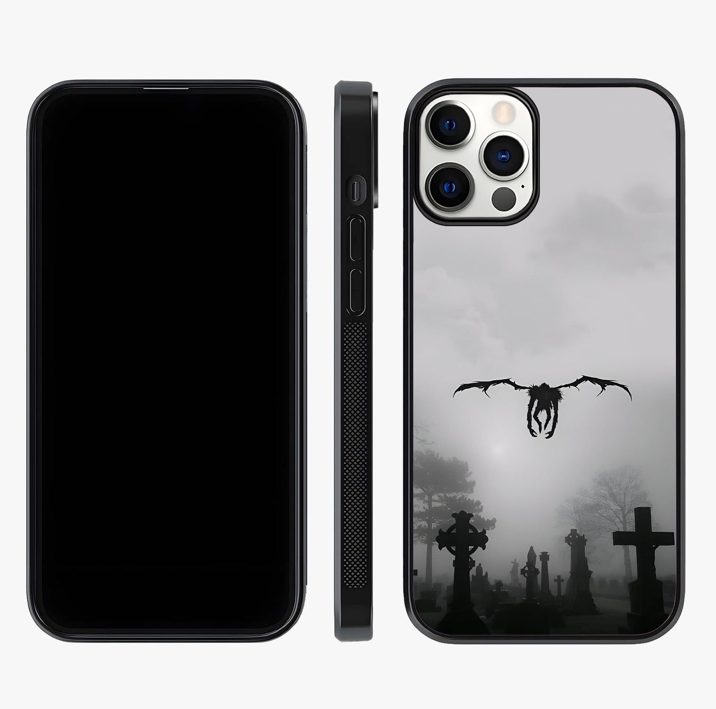 Graveyard Shadow Descent Glass Case displayed upright for full design visibility and premium finish.