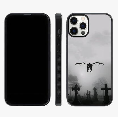Graveyard Shadow Descent Glass Case displayed upright for full design visibility and premium finish.