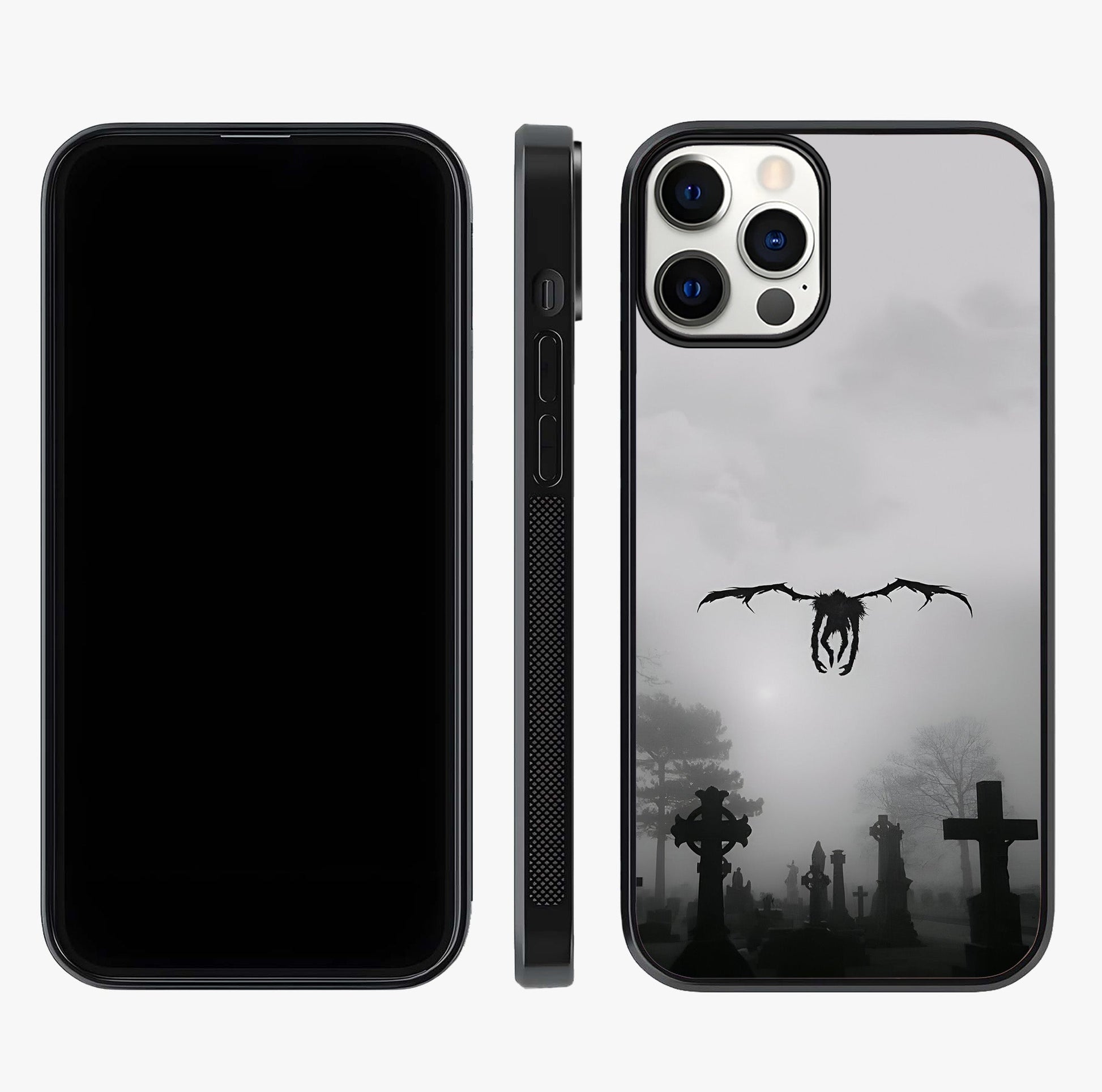 Graveyard Shadow Descent Glass Case displayed upright for full design visibility and premium finish.