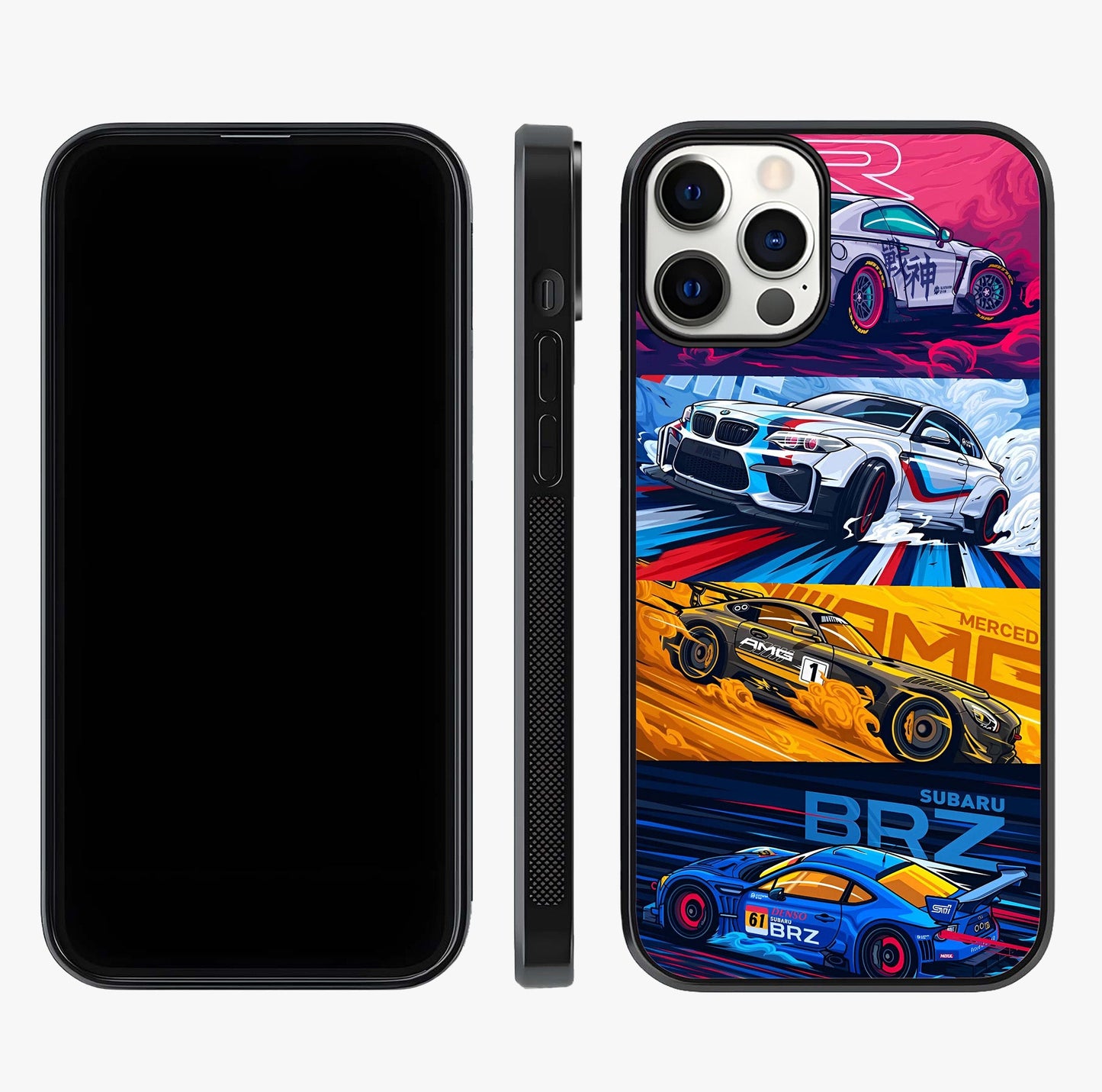 Jdm Sports Car Glass Case displayed upright for full design visibility and premium finish.