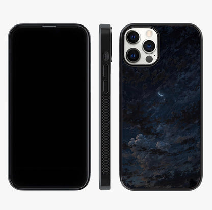 Lunar Veil Silence Glass Case displayed upright for full design visibility and premium finish.