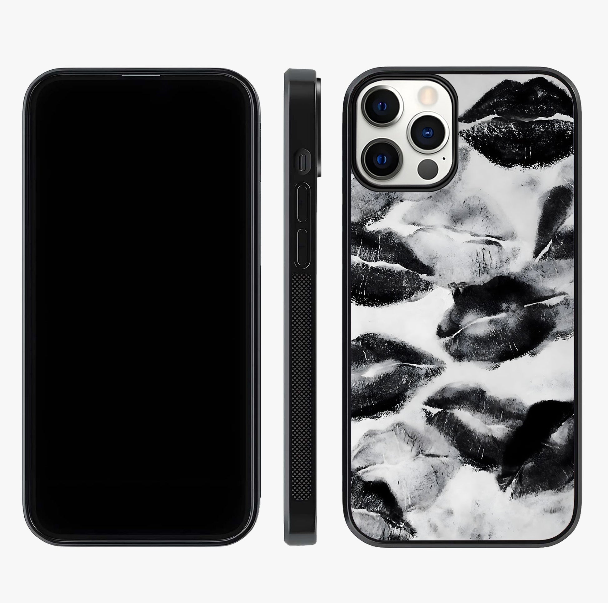 Midnight Kiss Marks Glass Case displayed upright for full design visibility and premium finish.