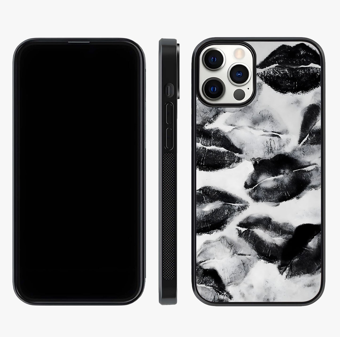 Midnight Kiss Marks Glass Case displayed upright for full design visibility and premium finish.