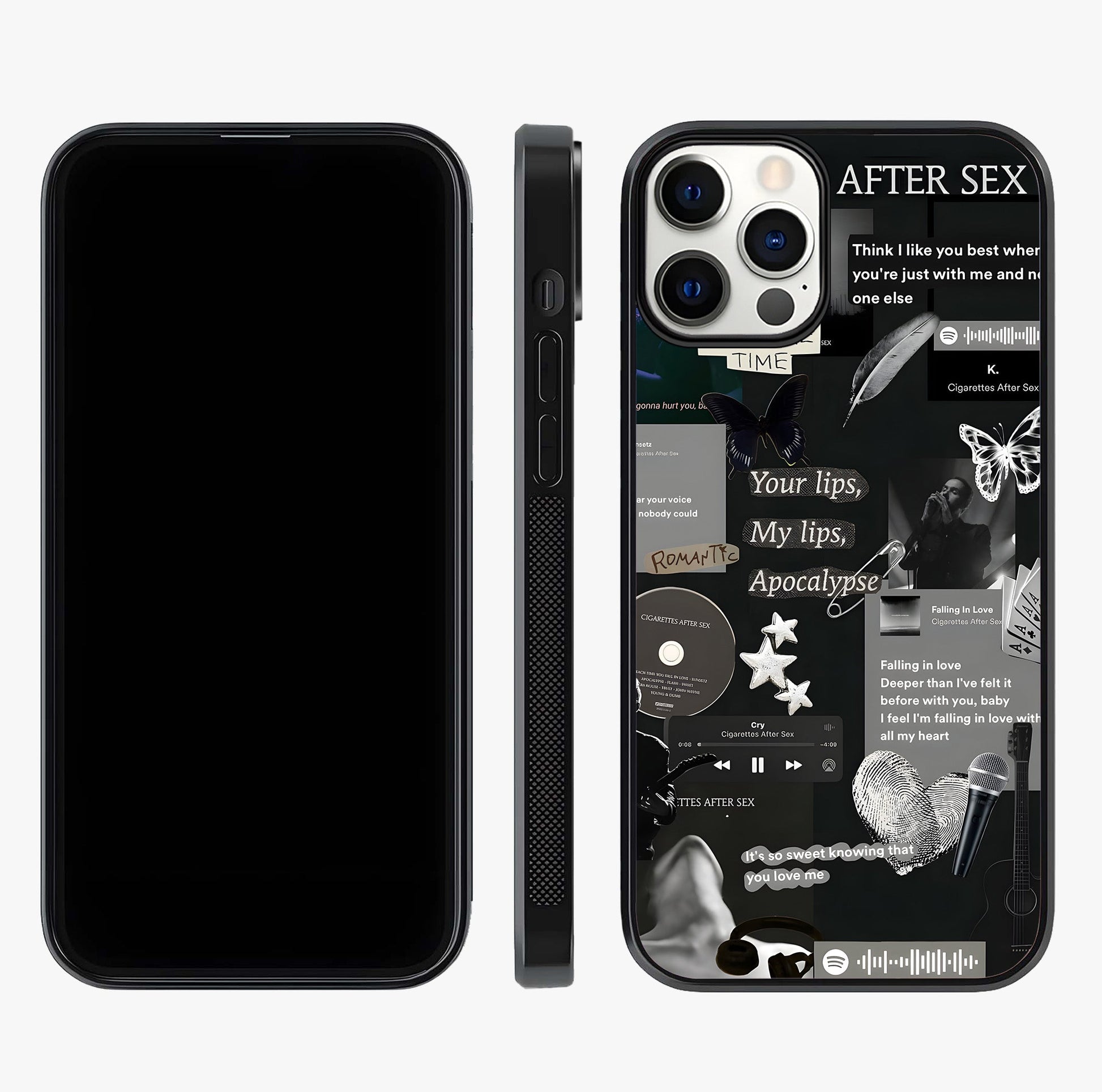 Midnight Love Echo Glass Case displayed upright for full design visibility and premium finish.