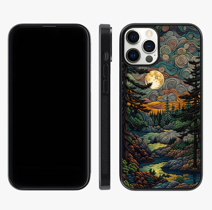 Moonlight Forest Dream Glass Case displayed upright for full design visibility and premium finish.