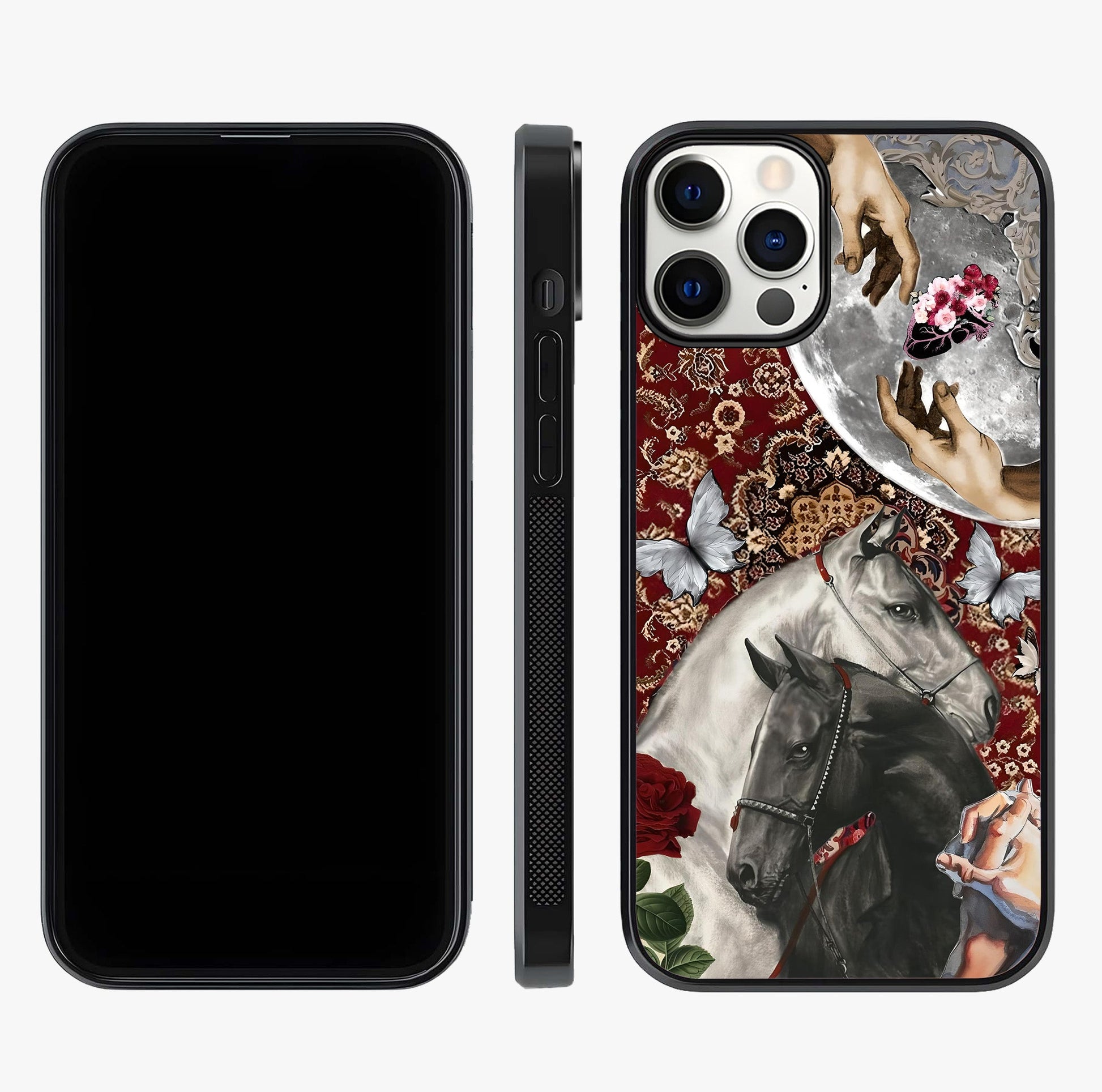 Moonlit Royal Stallion Glass Case displayed upright for full design visibility and premium finish.