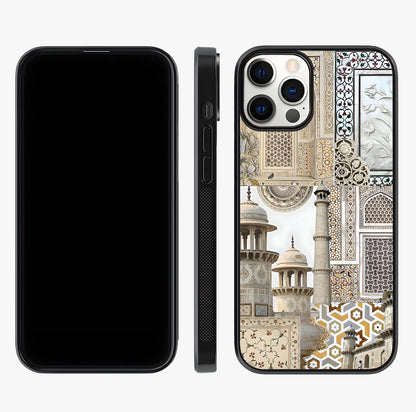 Mughal Marble Legacy Glass Case displayed upright for full design visibility and premium finish.