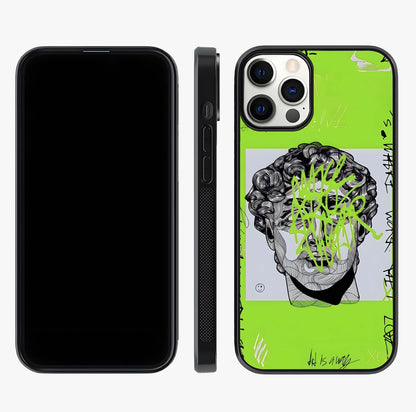 Neo Graffiti Rebellion Glass Case displayed upright for full design visibility and premium finish.
