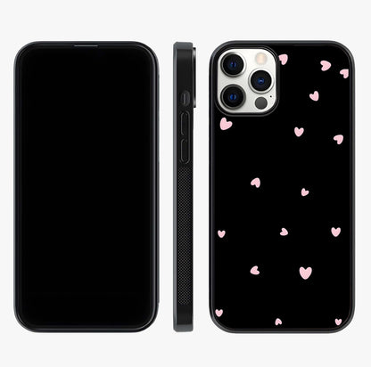 Pink Love Drops Glass Case displayed upright for full design visibility and premium finish.