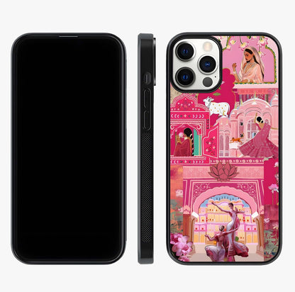 Pink Palace Muse Glass Case displayed upright for full design visibility and premium finish.