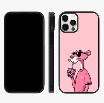 Pink Panther Glass Case displayed upright for full design visibility and premium finish.