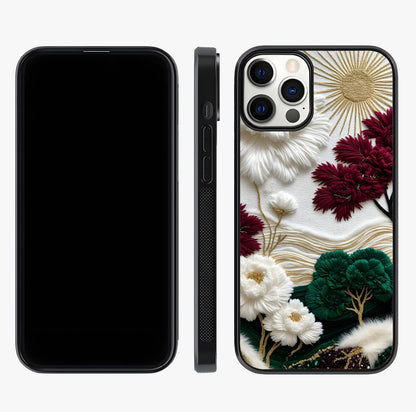 Radiant Bloom Elegance Glass Case displayed upright for full design visibility and premium finish.