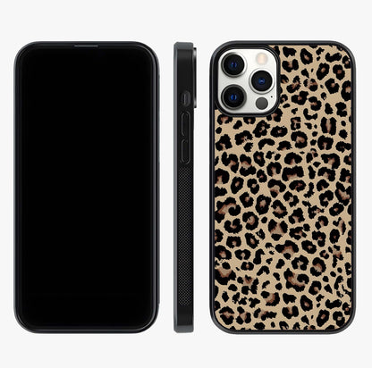 Savage Chic Pattern Glass Case displayed upright for full design visibility and premium finish.
