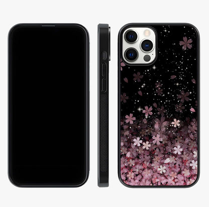 Small Starry Flowers Glass Case displayed upright for full design visibility and premium finish.
