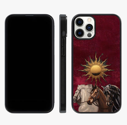 Solar Riders Glass Case displayed upright for full design visibility and premium finish.