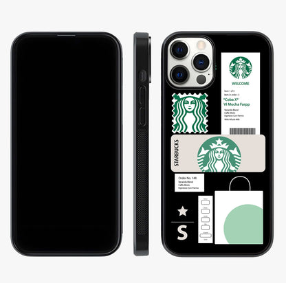 Starbucks Mocha Glass Case displayed upright for full design visibility and premium finish.