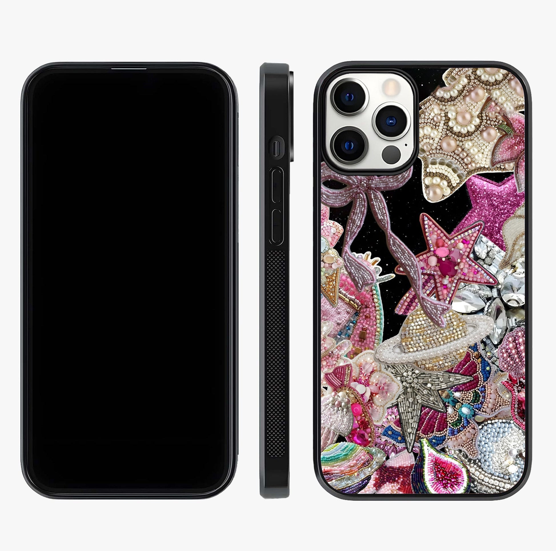 Starlit Jewel Dream Glass Case displayed upright for full design visibility and premium finish.