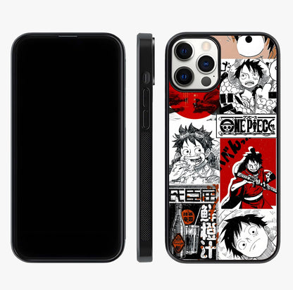 Strawhat Chaos Panels Glass Case displayed upright for full design visibility and premium finish.
