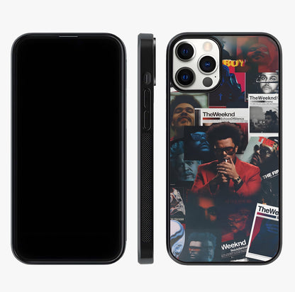The Weeknd Glass Case displayed upright for full design visibility and premium finish.