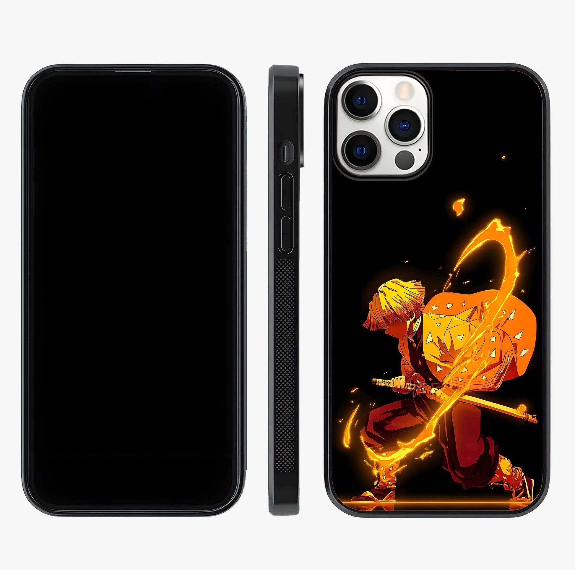 Thunder Flame Execution Glass Case displayed upright for full design visibility and premium finish.