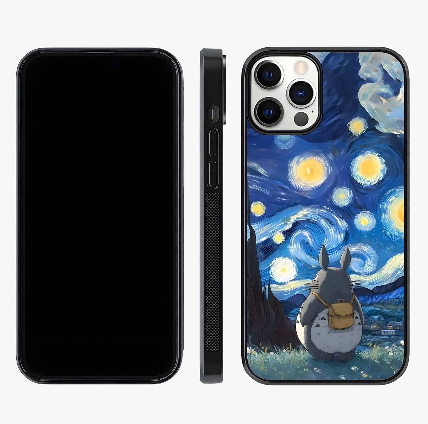 Totoro In Van Gogh Art Glass Case displayed upright for full design visibility and premium finish.