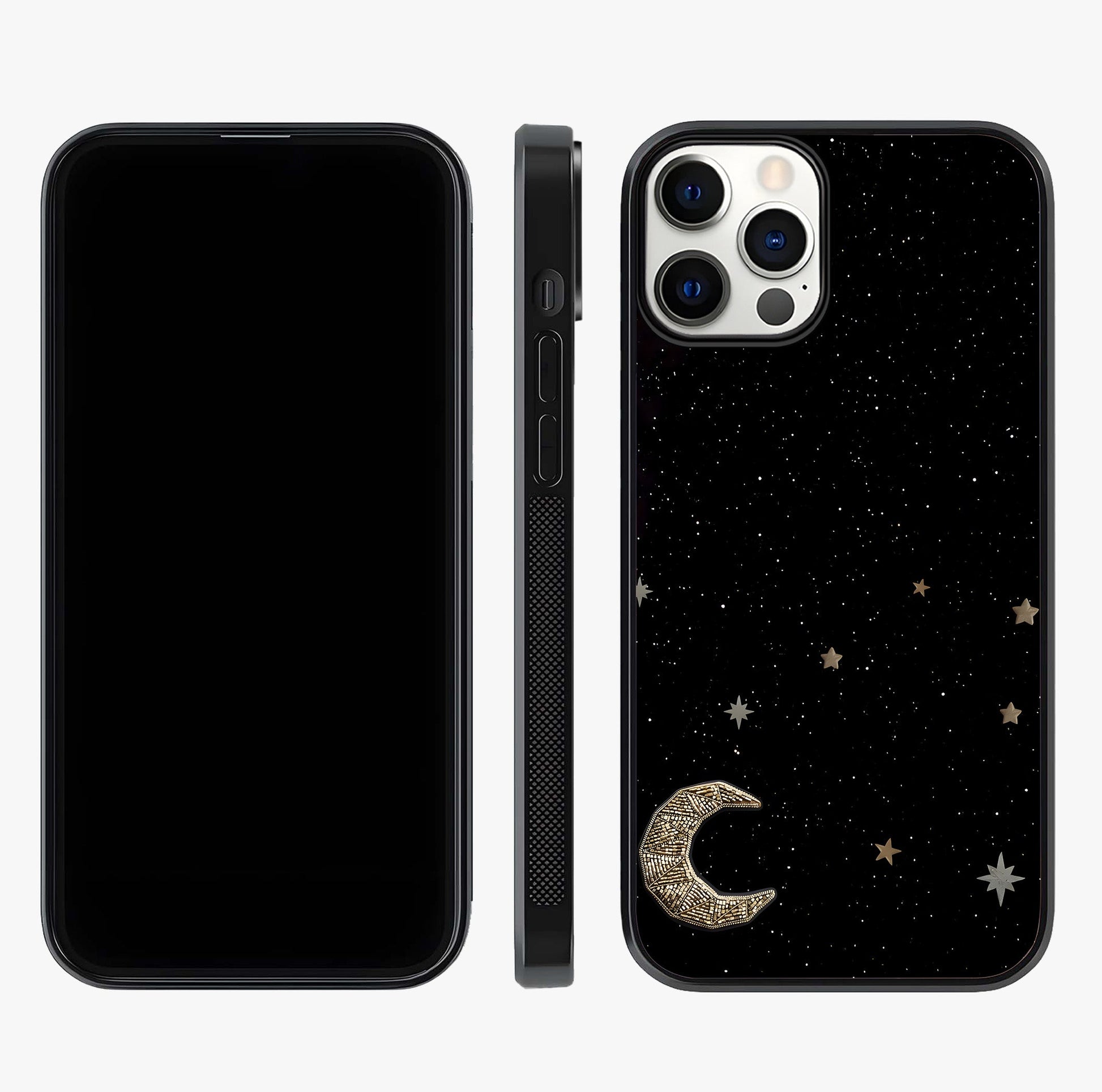 Twinkle Star With Half Moon Glass Case displayed upright for full design visibility and premium finish.