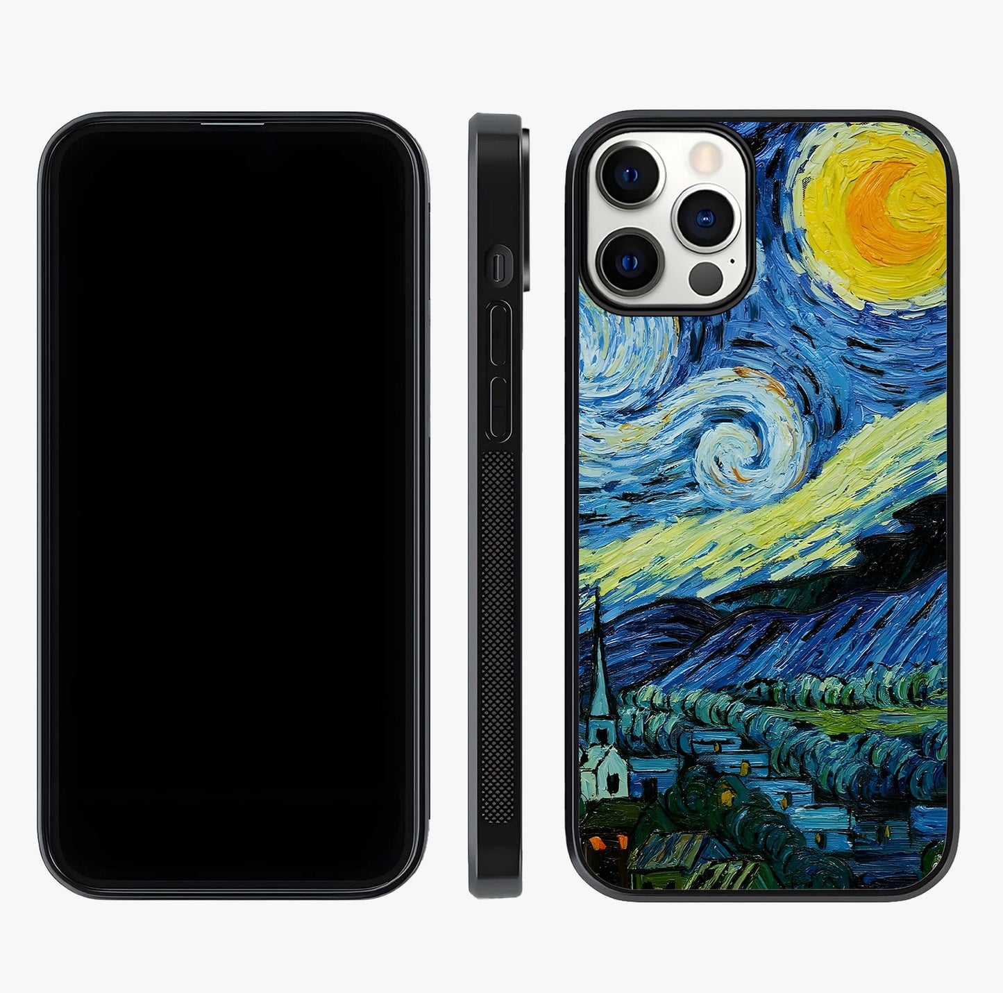 Van Gogh Art Glass Case displayed upright for full design visibility and premium finish.