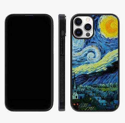 Van Gogh Art Glass Case displayed upright for full design visibility and premium finish.