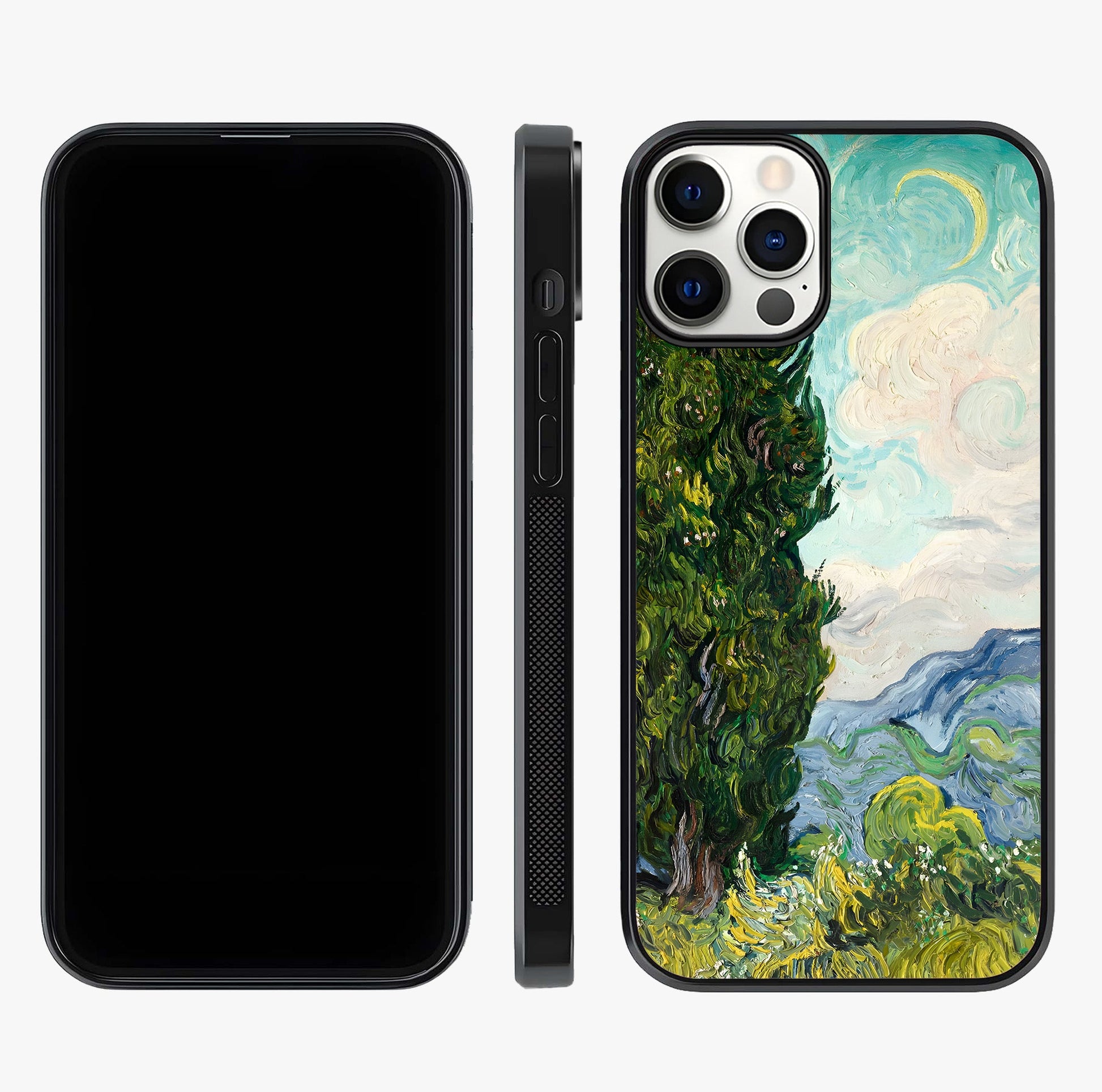 Van Gogh Vintage Art Glass Case displayed upright for full design visibility and premium finish.