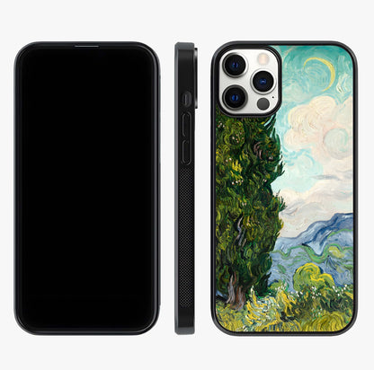 Van Gogh Vintage Art Glass Case displayed upright for full design visibility and premium finish.