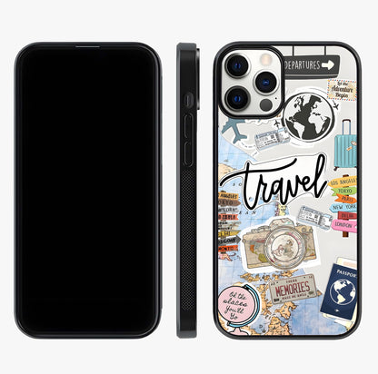 Wanderlust Journal Glass Case displayed upright for full design visibility and premium finish.