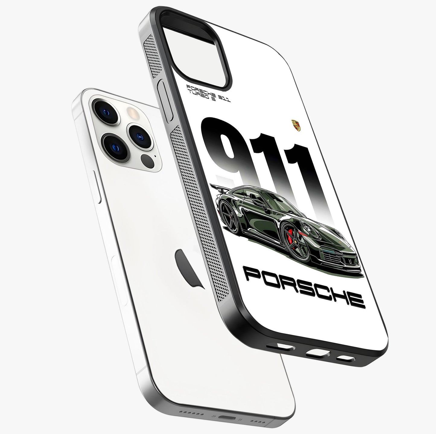 911 Turbo Dominance Glass Case laid diagonally highlighting side profile, edges and glossy glass shine.