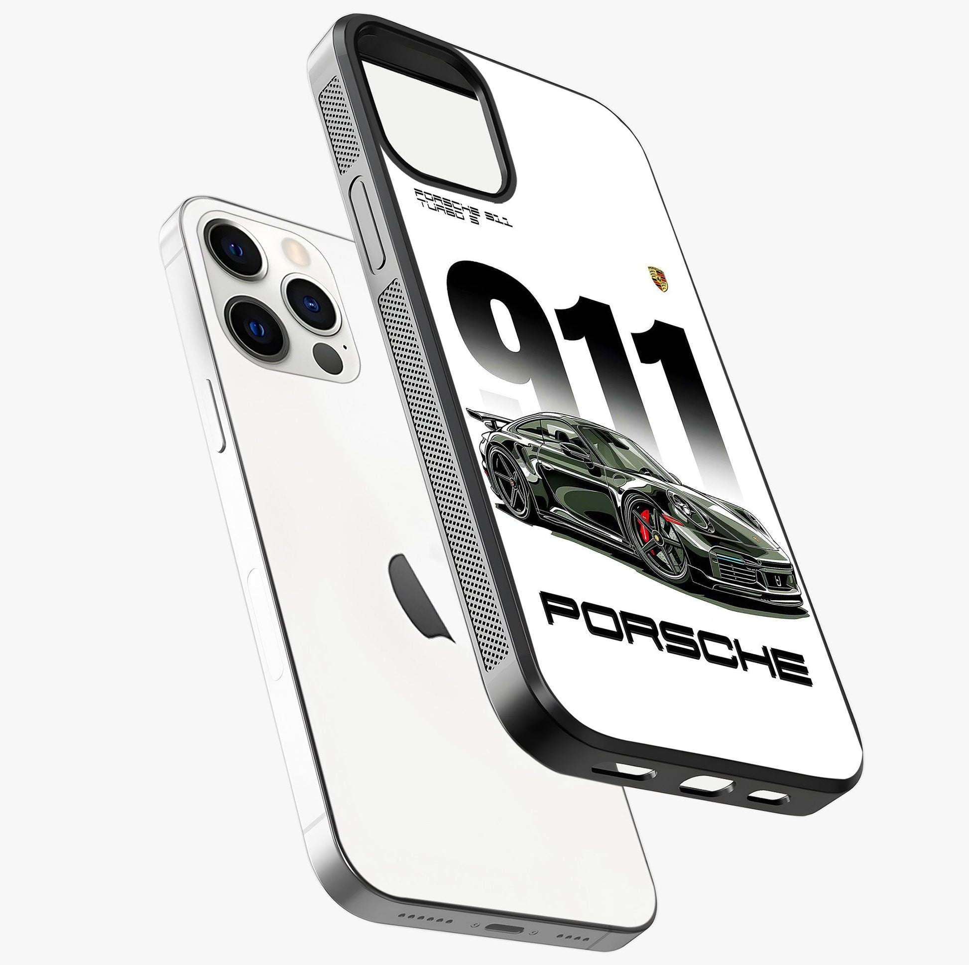 911 Turbo Dominance Glass Case laid diagonally highlighting side profile, edges and glossy glass shine.